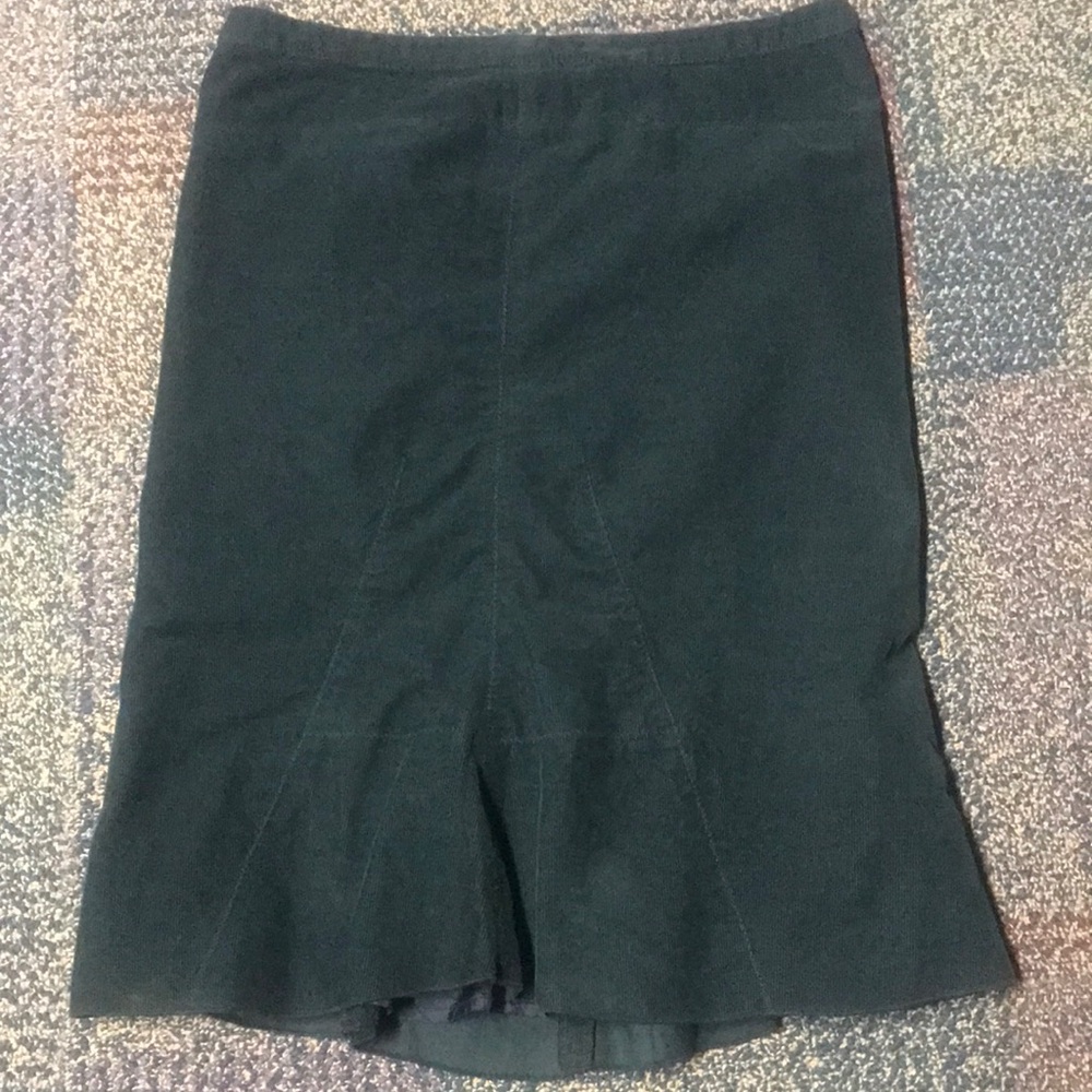 BCBG Maxazria Corduroy Dark Green Skirt - Size 6